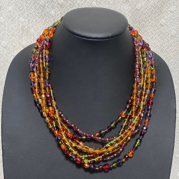 Joan Rivers Jewelry - Vintage Joan Rivers Czech Glass Bead Multi-Stand Necklace